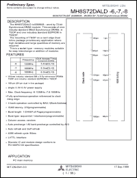 MH8S72DALD-8 datasheet: 603979776-bit (8388608-word by 72-bit) synchronous DRAM MH8S72DALD-8