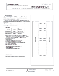 MH8S72DBFD-8 datasheet: 603979776-bit (8388608-word by 72-bit) synchronous dynamic DRAM MH8S72DBFD-8