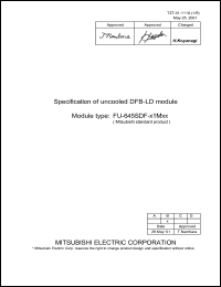 FU-645PDF-V1M1B datasheet: Uncooled DFB-LD module FU-645PDF-V1M1B