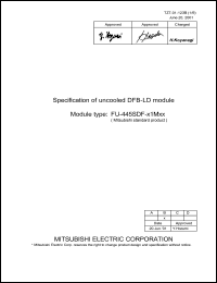 FU-445SDF-V1M1C datasheet: Uncooled DFB-LD module FU-445SDF-V1M1C