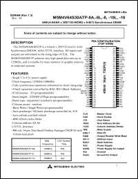 M5M4V64S30ATP-10L datasheet: 64M synchronous DRAM M5M4V64S30ATP-10L