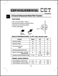 CEP1012L datasheet: N-channel enhancement mode field transistor CEP1012L