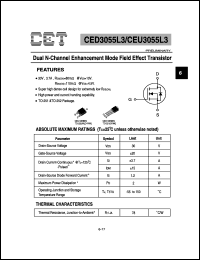 CED3055L3 datasheet: Dual N-channel enhancement mode field effect transistor CED3055L3