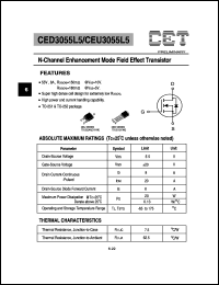 CED3055L5 datasheet: Dual N-channel enhancement mode field effect transistor CED3055L5