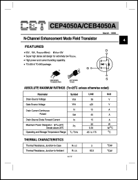 CEB4050A datasheet:  N-channel enhancement mode field  transistor CEB4050A