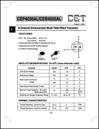 CEP4050AL datasheet:  N-channel enhancement mode field effect transistor CEP4050AL
