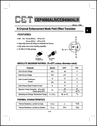 CEP4060ALR datasheet:  N-channel enhancement mode field effect transistor CEP4060ALR