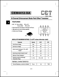 CEM4412-XA datasheet:  N-channel enhancement mode field effect transistor CEM4412-XA