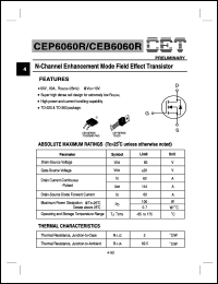 CEB6060R datasheet: N-channel logic level enhancement mode field effect transistor CEB6060R