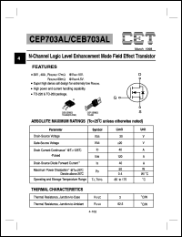 CEP703AL datasheet: N-channel logic level enhancement mode field effect transistor CEP703AL