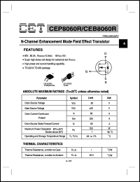 CEB8060R datasheet: N-channel logic level enhancement mode field effect transistor CEB8060R