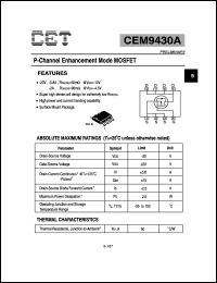 CEM9430A datasheet: 20V P-channel  enhancement mode MOSFET CEM9430A