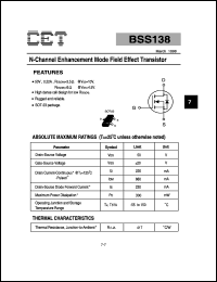 BSS138 datasheet: 50V  N-channel enhancement mode field effect transistor BSS138