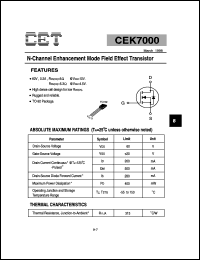 CEK7000 datasheet: 60V  N-channel enhancement mode field effect transistor CEK7000