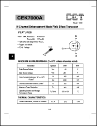 CEK7000A datasheet: 60V  N-channel enhancement mode field effect transistor CEK7000A