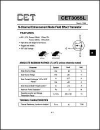 CET3055L datasheet:  N-channel enhancement mode field effect transistor CET3055L