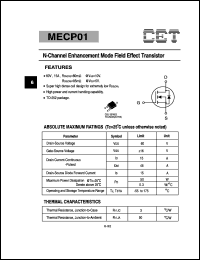 MECP01 datasheet: N-channel enhancement mode field effect transistor MECP01