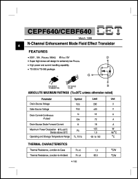 CEPF640 datasheet: N-channel enhancement mode field effect transistor CEPF640