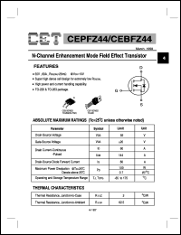 CEPFZ44 datasheet: N-channel enhancement mode field effect transistor CEPFZ44