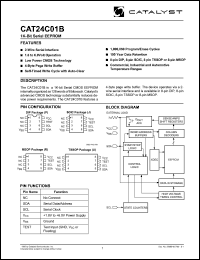 CAT24C01BPI-TE13 datasheet: 2.5V-6V 1-K-bit serial EEPROM CAT24C01BPI-TE13