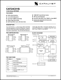 CAT24C01BUA-TE13 datasheet: 2.5V-6V 1-K-bit serial EEPROM CAT24C01BUA-TE13