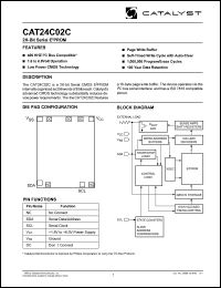 CAT24C02CW-1.8 datasheet: 1.8V-6V 2K-bit serial EEPROM CAT24C02CW-1.8