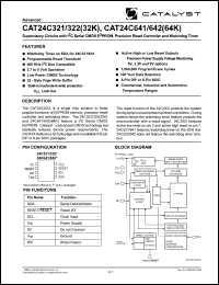CAT24C321P-45TE13 datasheet: 32K 4.5V-4.7V Supervisory circuits with IIC serial CMOS EEPROM, precision reset controller and watchdog timer CAT24C321P-45TE13
