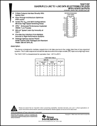 74AC11257DW datasheet:  QUADRUPLE 2-LINE TO 1-LINE DATA SELECTORS/MULTIPLEXERS WITH 3-STATE OUTPUTS 74AC11257DW