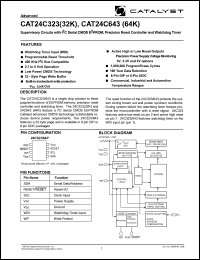 CAT24C643PI-25TE13 datasheet: 64K 2.55V-2.7V Supervisory circuits with IIC serial CMOS EEPROM, precision reset controller and watchdog timer CAT24C643PI-25TE13