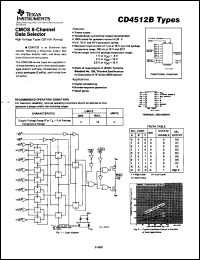 CD4512BF3A datasheet:  CMOS 8-CHANNEL DATA SELECTOR CD4512BF3A