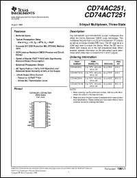 CD74AC251M datasheet:  8-INPUT MULTIPLEXER WITH 3-STATE OUTPUTS CD74AC251M