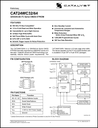 CAT24WC32JI-TE13 datasheet: 2.5V-6.0V 32K-bit IIC serial CMOS EEPROM CAT24WC32JI-TE13