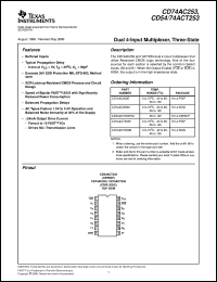 CD74ACT253M datasheet:  DUAL 4-INPUT MULTIPLEXERS WITH 3-STATE OUTPUTS CD74ACT253M