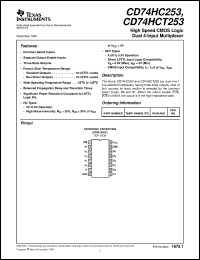 CD74HC253E datasheet:  HIGH SPEED CMOS LOGIC DUAL 4-INPUT MULTIPLEXERS CD74HC253E