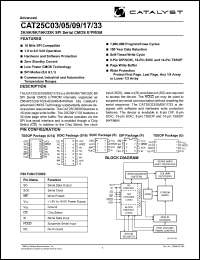 CAT25C33SI-1.8TE13 datasheet: 32K SPI serial CMOS EEPROM 1.8-6.0V CAT25C33SI-1.8TE13