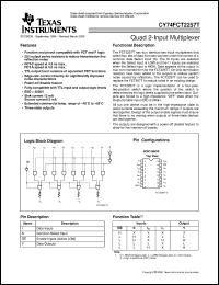 CY74FCT2257ATQC datasheet:  QUADRUPLE 1-OF-2 DATA SELECTORS/MULTIPLEXERS WITH 3-STATE OUTPUTS AND SERIES DAMPING RESISTORS CY74FCT2257ATQC