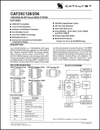 CAT25C256U14I-TE13 datasheet: 256K SPI serial CMOS EEPROM 2.5-6.0V CAT25C256U14I-TE13