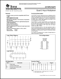 CY74FCT257CTQC datasheet:  QUADRUPLE 1-OF-2 DATA SELECTORS/MULTIPLEXERS WITH 3-STATE OUTPUTS CY74FCT257CTQC