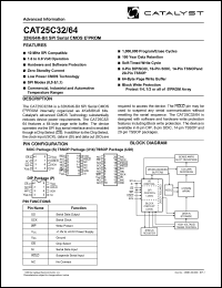 CAT25C64S-1.8TE13 datasheet: 64K SPI serial CMOS EEPROM 1.8-6.0V CAT25C64S-1.8TE13