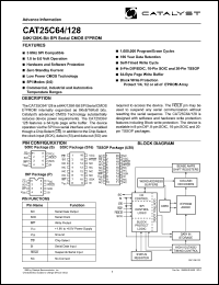 CAT25C64S16I-1.8TE13 datasheet: 64K SPI serial CMOS EEPROM 1.8-6.0V CAT25C64S16I-1.8TE13