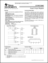 CY74FCT399CTSOC datasheet:  QUADRUPLE 2-INPUT MULTIPLEXERS WITH STORAGE CY74FCT399CTSOC