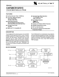 CAT28C512T14I-15T datasheet: 512K  CMOS parallel EEPROM 150ns CAT28C512T14I-15T