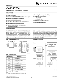 CAT35C704JI-TE13 datasheet:  4K-bit  secure access serial  EEPROM CAT35C704JI-TE13