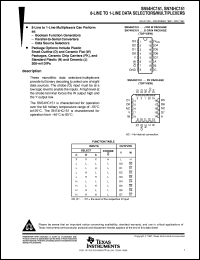 SNJ54HC151J datasheet:  8-LINE TO 1-LINE DATA SELECTORS/MULTIPLEXERS SNJ54HC151J