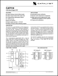 CAT514JI-TE13 datasheet:  8-bit  quad  digital POT CAT514JI-TE13