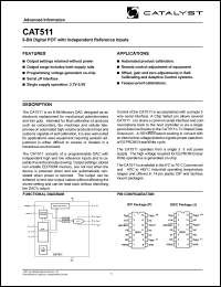 CAT511PI-TE13 datasheet:  8-bit  quad  digital POT with independent reference input CAT511PI-TE13