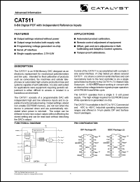 CAT511JI-TE13 datasheet:  8-bit  quad  digital POT with independent reference input CAT511JI-TE13