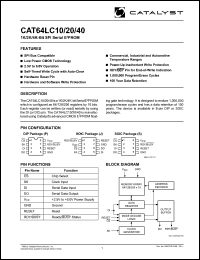 CAT65LC10PA-TE13 datasheet: 1K-bit  SPI serial EEPROM CAT65LC10PA-TE13