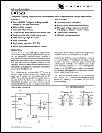 CAT523P-TE13 datasheet: Configured digitally programmable potentiometer (DPP) CAT523P-TE13