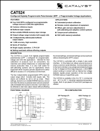 CAT524P-TE13 datasheet: Configured digitally programmable potentiometer (DPP) CAT524P-TE13